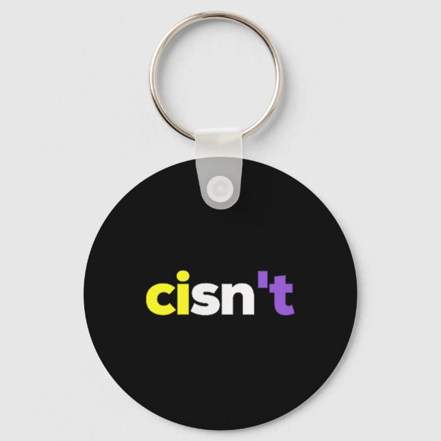 Cisnt Non-binary Lgbtq Pride, Enby Present _ Nonbi Keychain (Front)