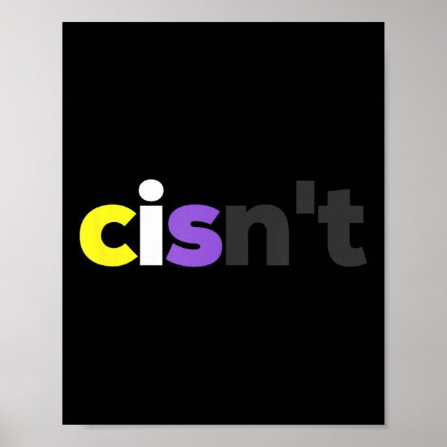 Cisnt Non-binary Lgbtq Pride - Funny Cisnt Lgbt No Poster (Front)