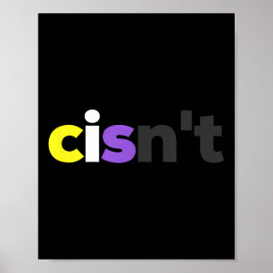 Cisnt Non-binary Lgbtq Pride - Funny Cisnt Lgbt No Poster