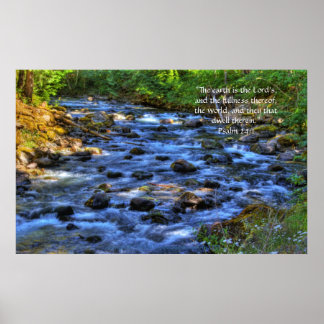 Cispus River HDR Print w/Scripture Verse