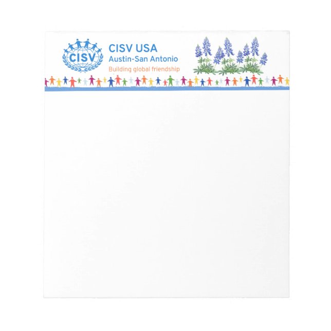 CISV Austin Bluebonnet Notepad (Front)