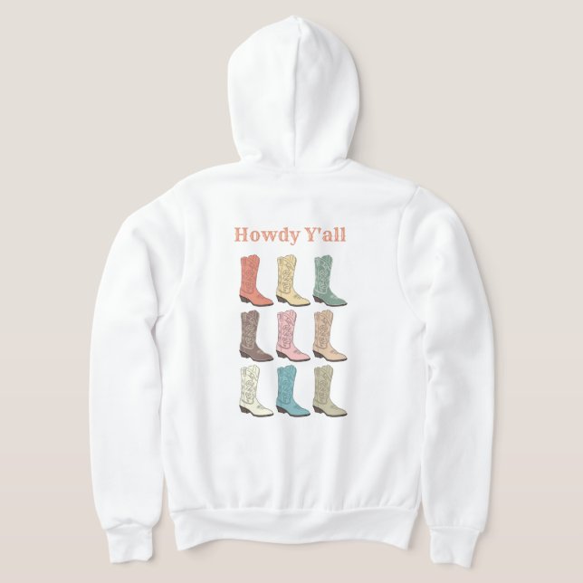 CISV Austin Cowboy Boots Zipper Hoodie (Laydown Back)