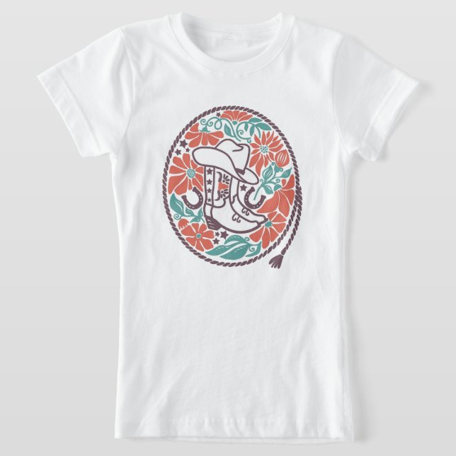 CISV Austin Cowboy Hat, Boots Girl's T-Shirt (Laydown)