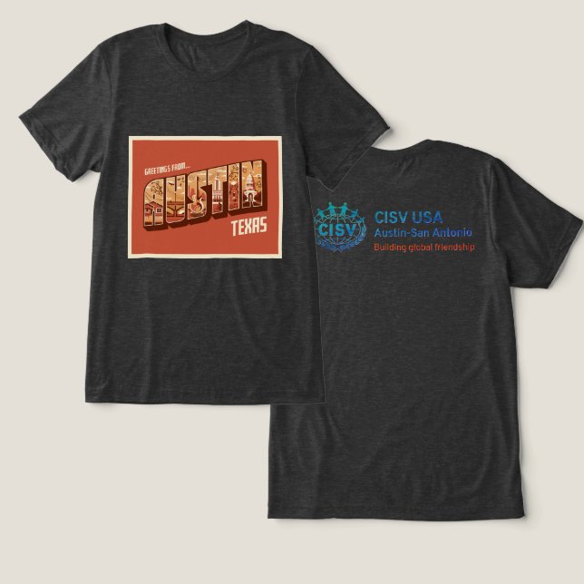 CISV Austin Greetings Men's Tri-Blend Shirt (Design Front & Back)