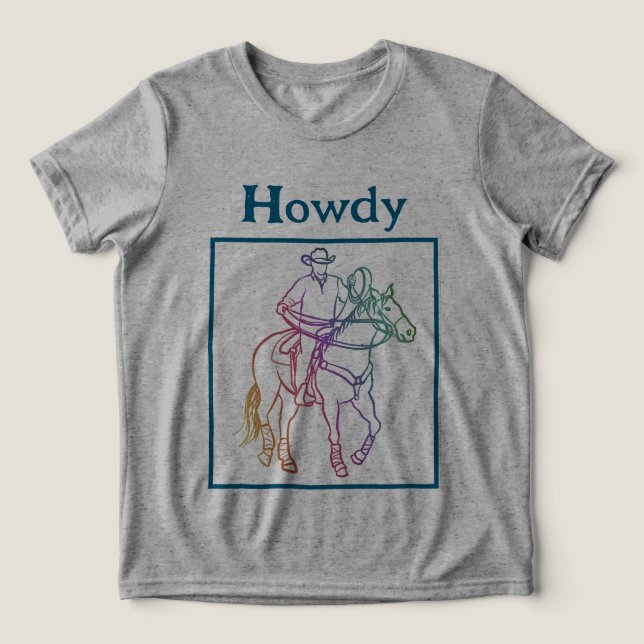 CISV Austin Howdy Cowboy Kid's Tri-Blend Shirt (Design Front)