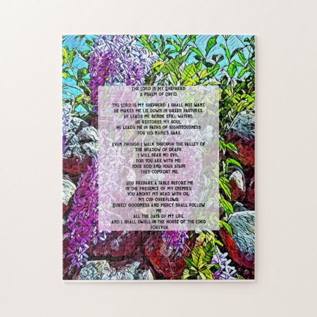 cita bíblica de David Psalm 23 Jigsaw Puzzle (Vertical)