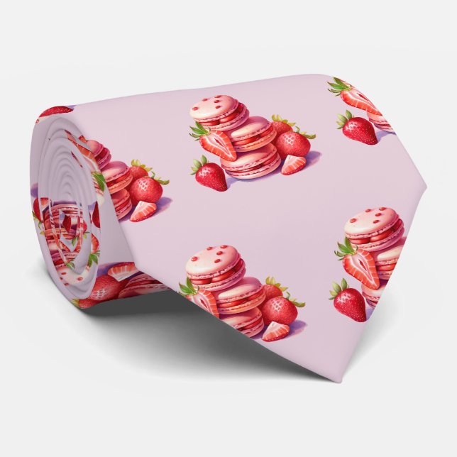 Cite tiled bakery Macaron cookie  Neck Tie (Rolled)