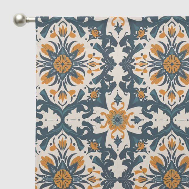 Cite tiled Heritage pattern  Sheer Curtains (Pocket)