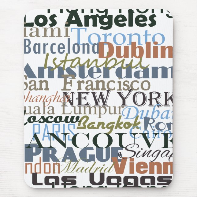 Cities Around the World Mouse Pad (Front)