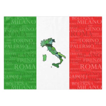 Cities  Map  And Flag Of Italy Tablecloth by judgeart at Zazzle