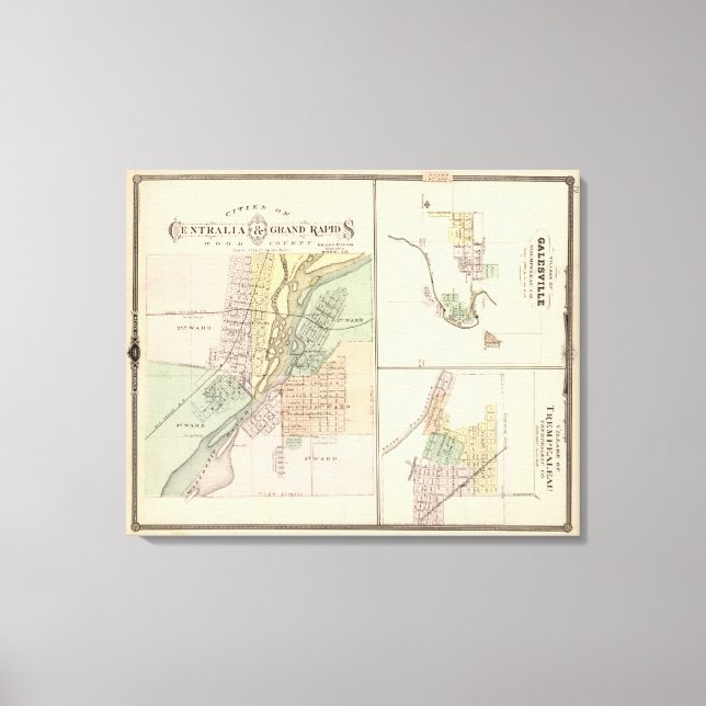 Cities of Centralia & Grand Rapids Canvas Print (Front)