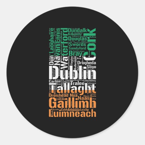 Cities of Ireland Flag Irish Roots Irish Family Classic Round Sticker