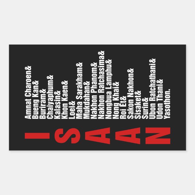Cities of Isaan, Thailand Rectangular Sticker (Front)