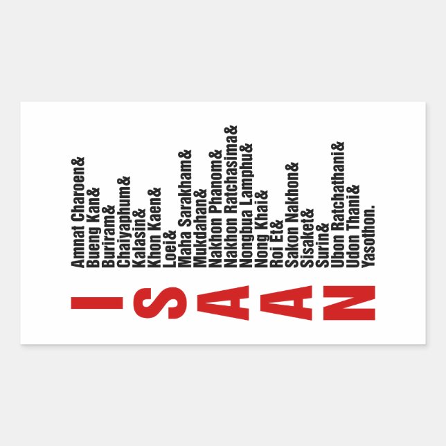 Cities of Isaan, Thailand Rectangular Sticker (Front)