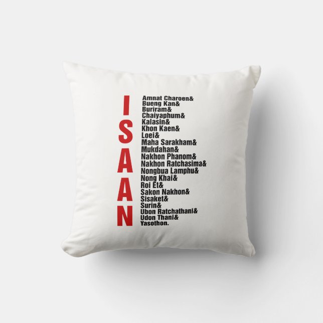 Cities of Isaan, Thailand Throw Pillow (Front)