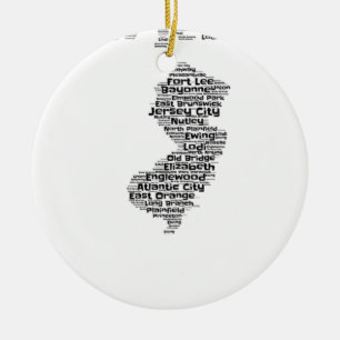 Cities of New Jersey Ceramic Ornament
