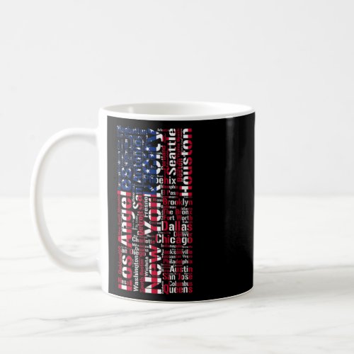 Cities of USA Flag American Roots American Family  Coffee Mug