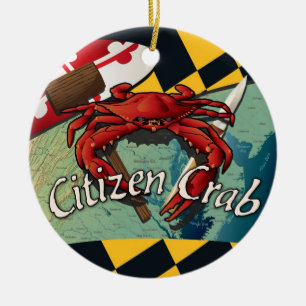 Citizen Blue Crab of Maryland Ceramic Ornament