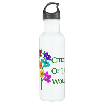 Citizen Of The World Water Bottle by orsobear at Zazzle