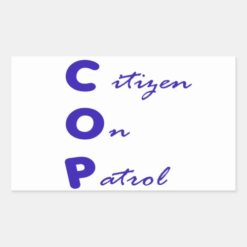 Citizen On Patrol Rectangle Sticker