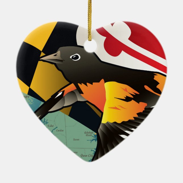 Citizen Oriole, Maryland's State Bird Ceramic Ornament (Back)