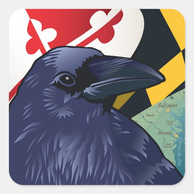 Citizen Raven, Maryland's Nevermore Square Sticker (Front)