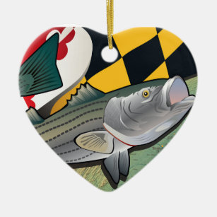 Citizen Rockfish of Maryland Ceramic Ornament