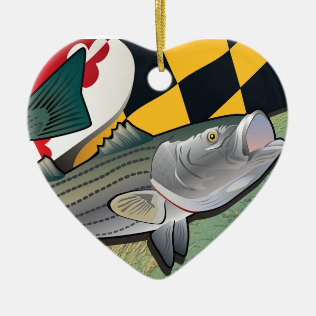Citizen Rockfish of Maryland Ceramic Ornament (Front)