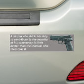 Citizen Security Bumper Sticker (On Car)