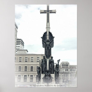 Citizen War Memorial Statue, Christchurch New Zeal Poster