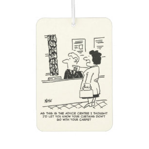 Citizens Advice Centre Cartoon. Woman Gives Advice Air Freshener