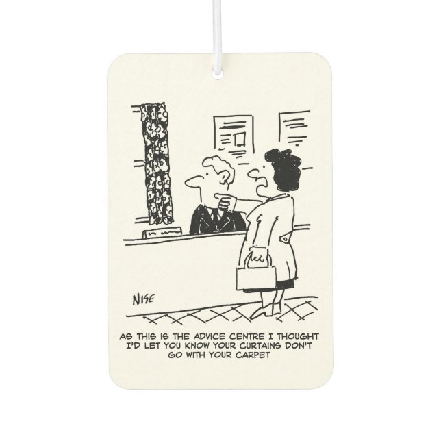 Citizens Advice Centre Cartoon. Woman Gives Advice Air Freshener (Front)