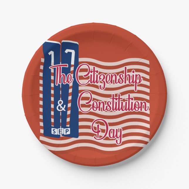 Citizenship Day | Constitution Day Paper Plates (Front)