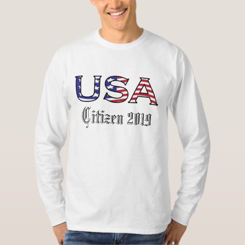 Citizenship Year USA Stars and Stripes T_Shirt