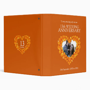 Citrine 13th wedding anniversary photo 3 ring binder