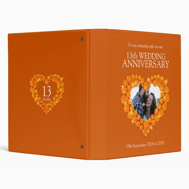 Citrine 13th wedding anniversary photo  3 ring binder (Background)
