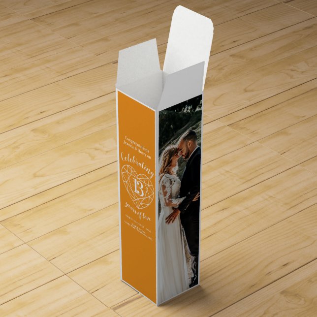 Citrine anniversary 13 years custom photo wine box (Opened)