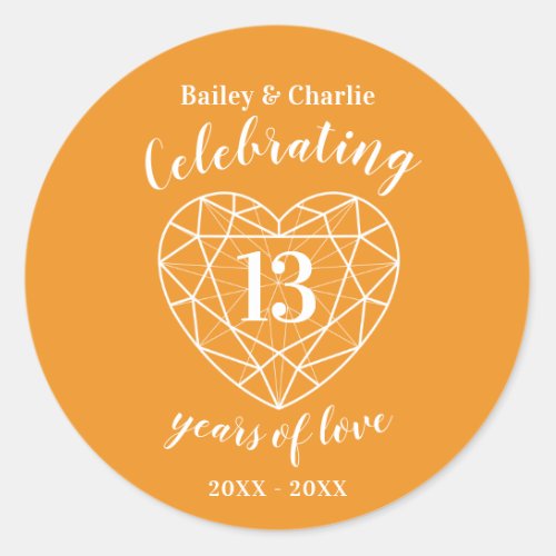 Citrine anniversary 13 years of love stickers