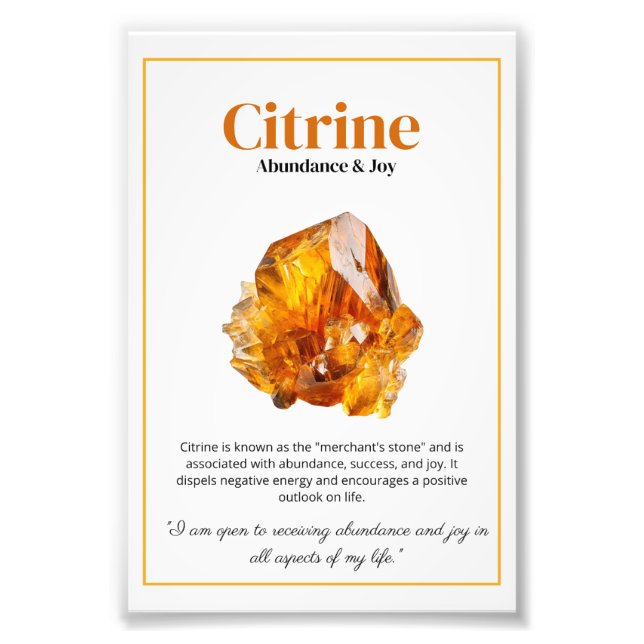 Citrine Crystal Meaning Poster (Front)