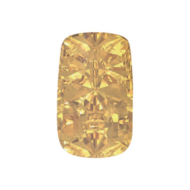 Citrine Crystal Nail Art (Left Thumb)