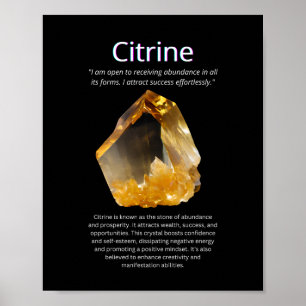 Citrine Crystal Stone Meaning Poster