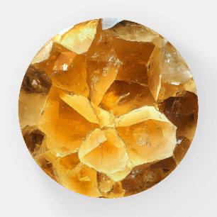 Citrine Crystals Nature Pattern Paperweight