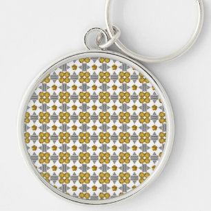 Citrine Diamond Gemstone Art, Yellow Keychain