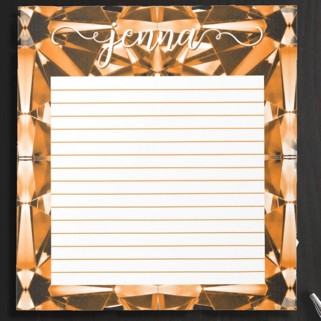 Citrine Gemstone Lined Personalized Notepad (Creator Uploaded)