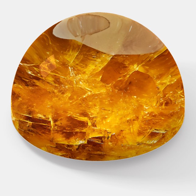 Citrine Gemstone Pattern Paperweight (Angled)