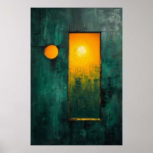 Citrine Sunset Abstract Portal Poster