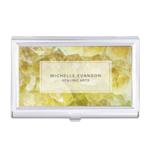 Citrine Yellow Crystal Healing Arts Business Card Case