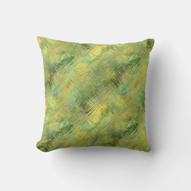 Citrine Yellow Glassy Texture Throw Pillow (Front)