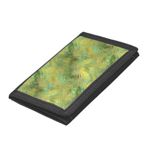 Citrine Yellow Glassy Texture Trifold Wallet