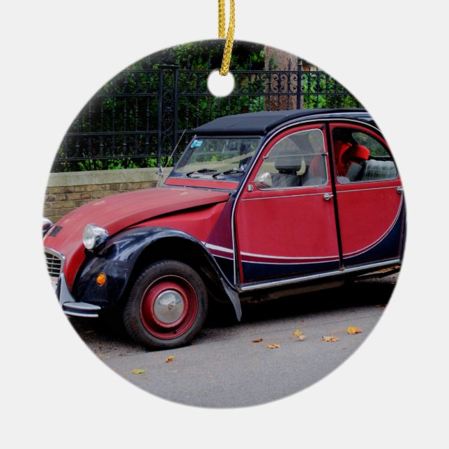 Citroen 2 CV Charleston Ceramic Ornament (Front)